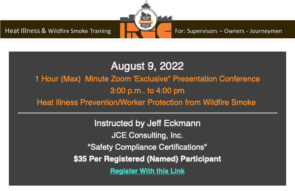 Heat Illness Prevention/Worker Protection from Wildfire Smoke