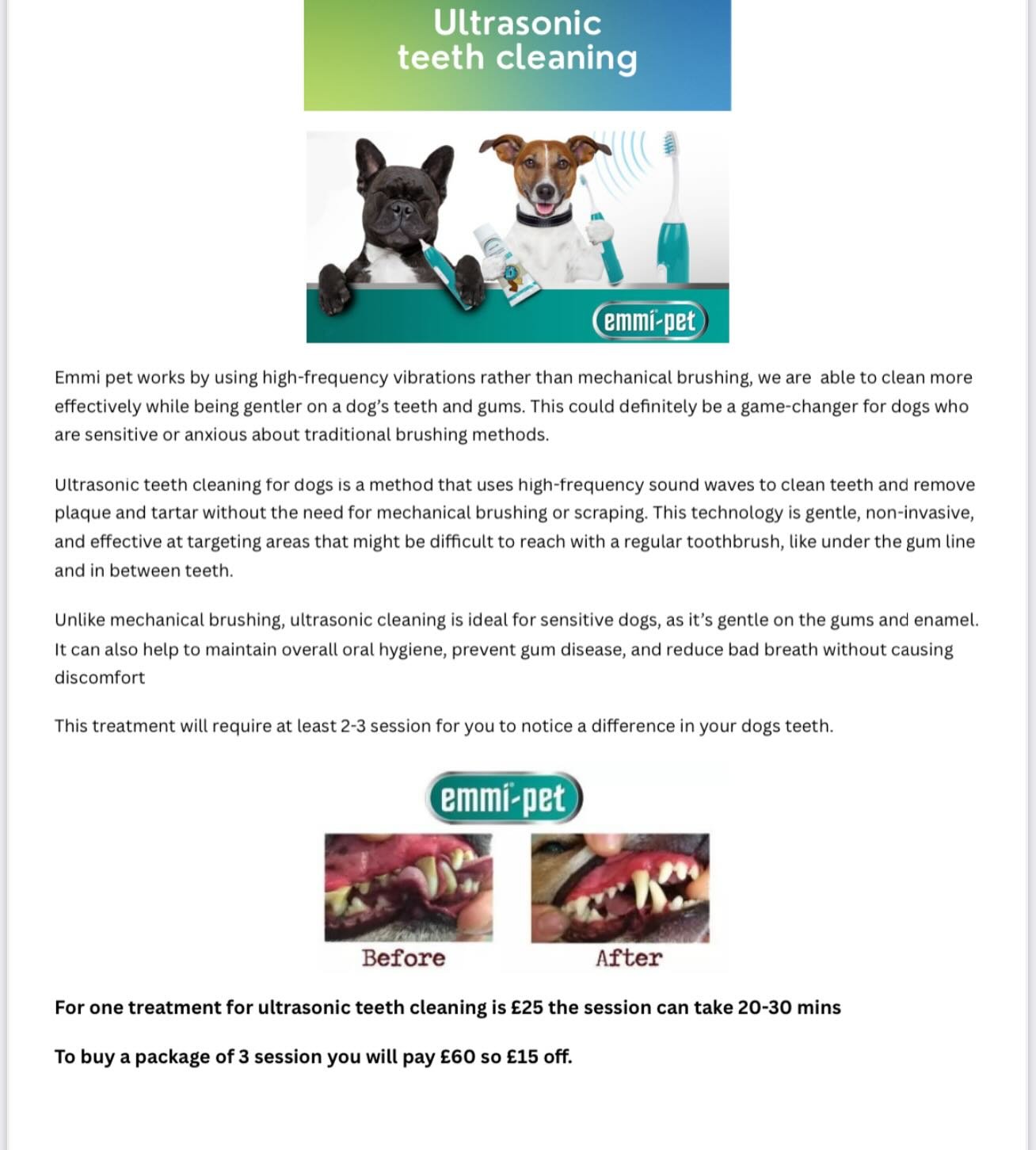 BRAND NEW TO SIT STAY AND TRIM 🦷🪥🐶🐾
I now offer emmi pet ultrasonic teeth cleaning
Any questions or query&rsquo;s don&rsquo;t hesitate message me☺️