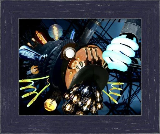 Lantern of the Deep, 8x10, Smooth Matte Distressed Navy Frame
