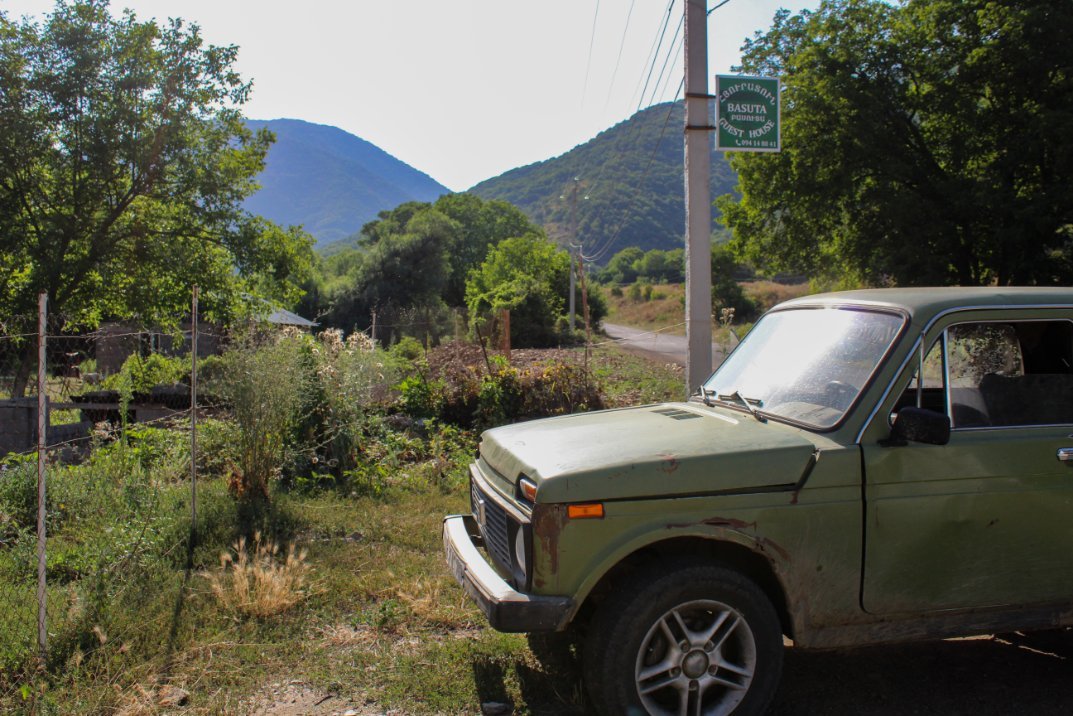 Basuta Guesthouse, opened in 2020, is located just across from an Armenian military post in Tsav and welcomes visitors from around the country and outside to an often tension-filled region, breaking stereotypes about the province.  (Photo by Sandra S