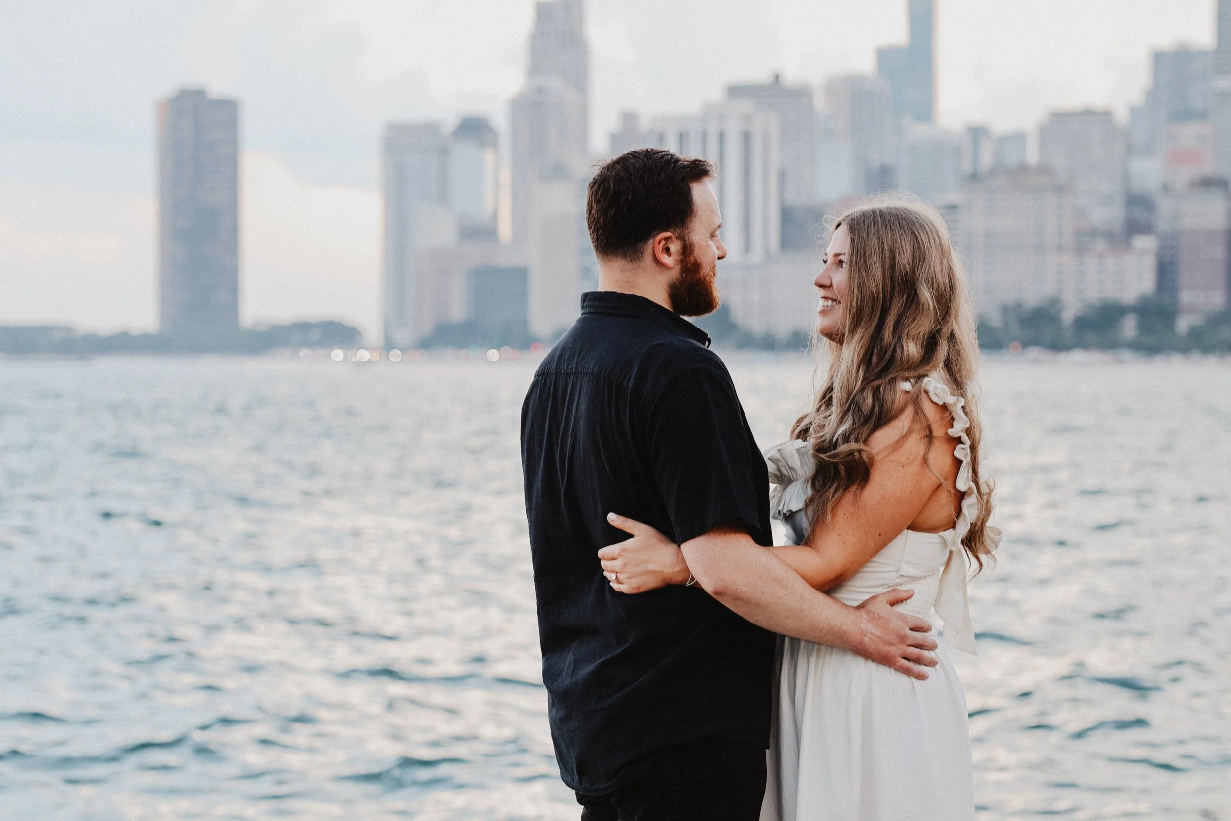 Lakeshore North Avenue Beach in Chicago engagement session.