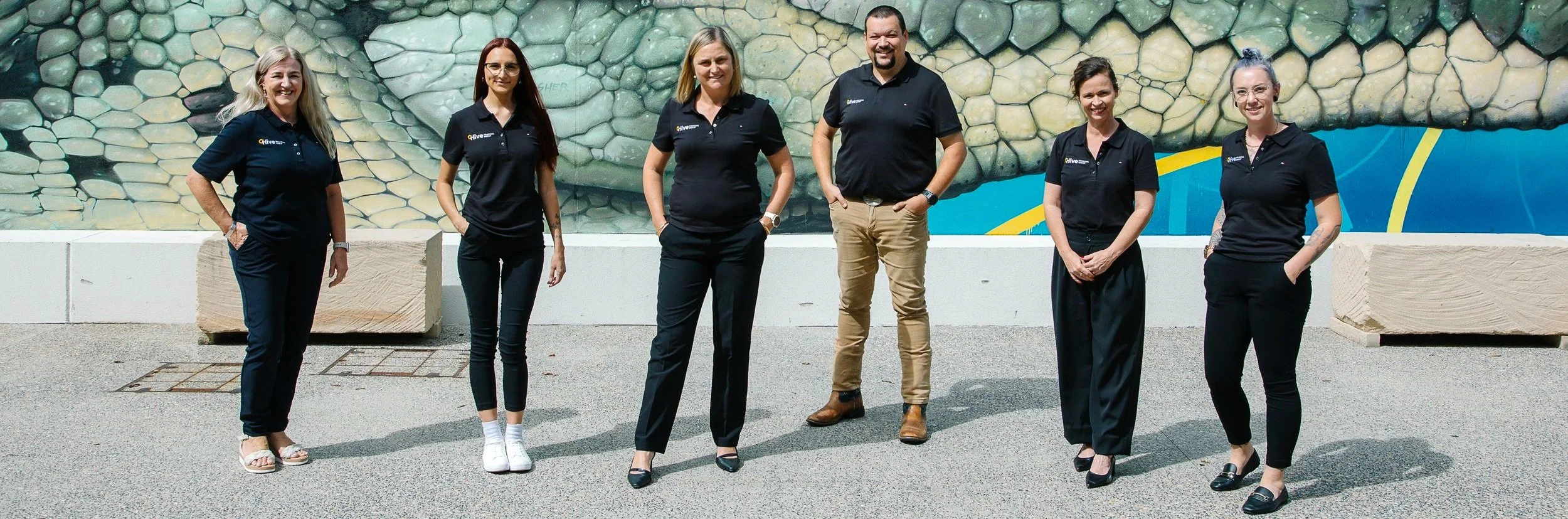 Shaun Nembach, Vicky Gilroy and Hive Team at Art Gallery Rockhampton.