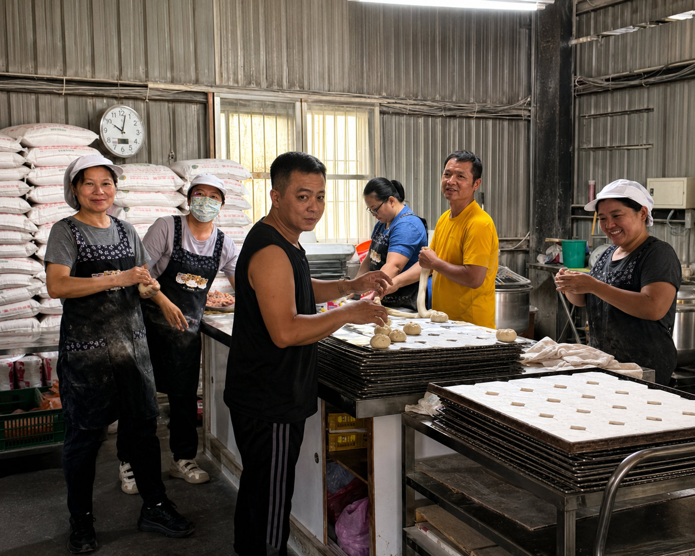 Fabrique semi-artisanale de baozi, Taichung