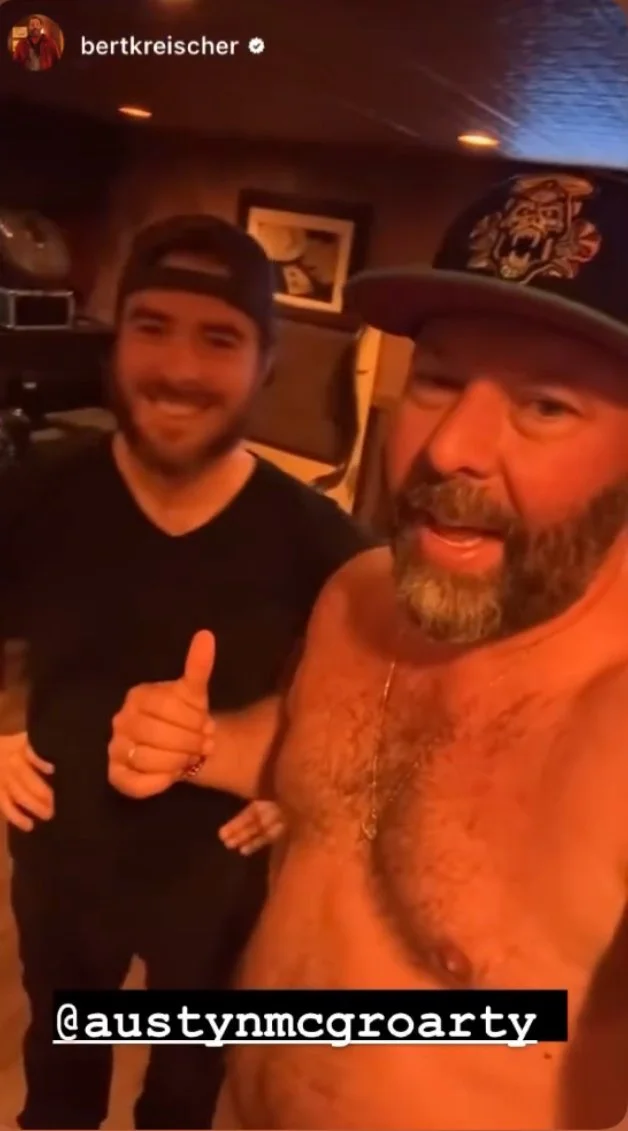 Chef Austyn McGroarty with comedian Bert Kreischer.