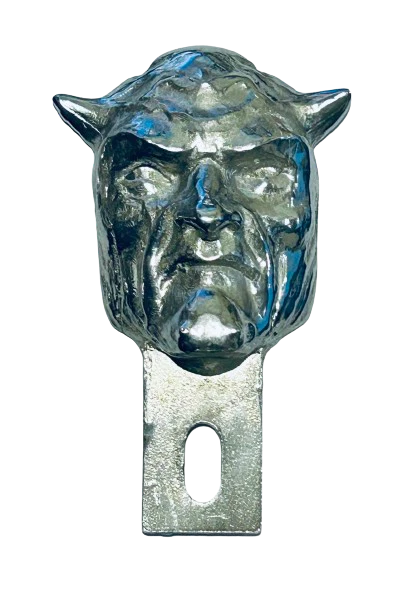 Pewter Devil Head License Plate Topper