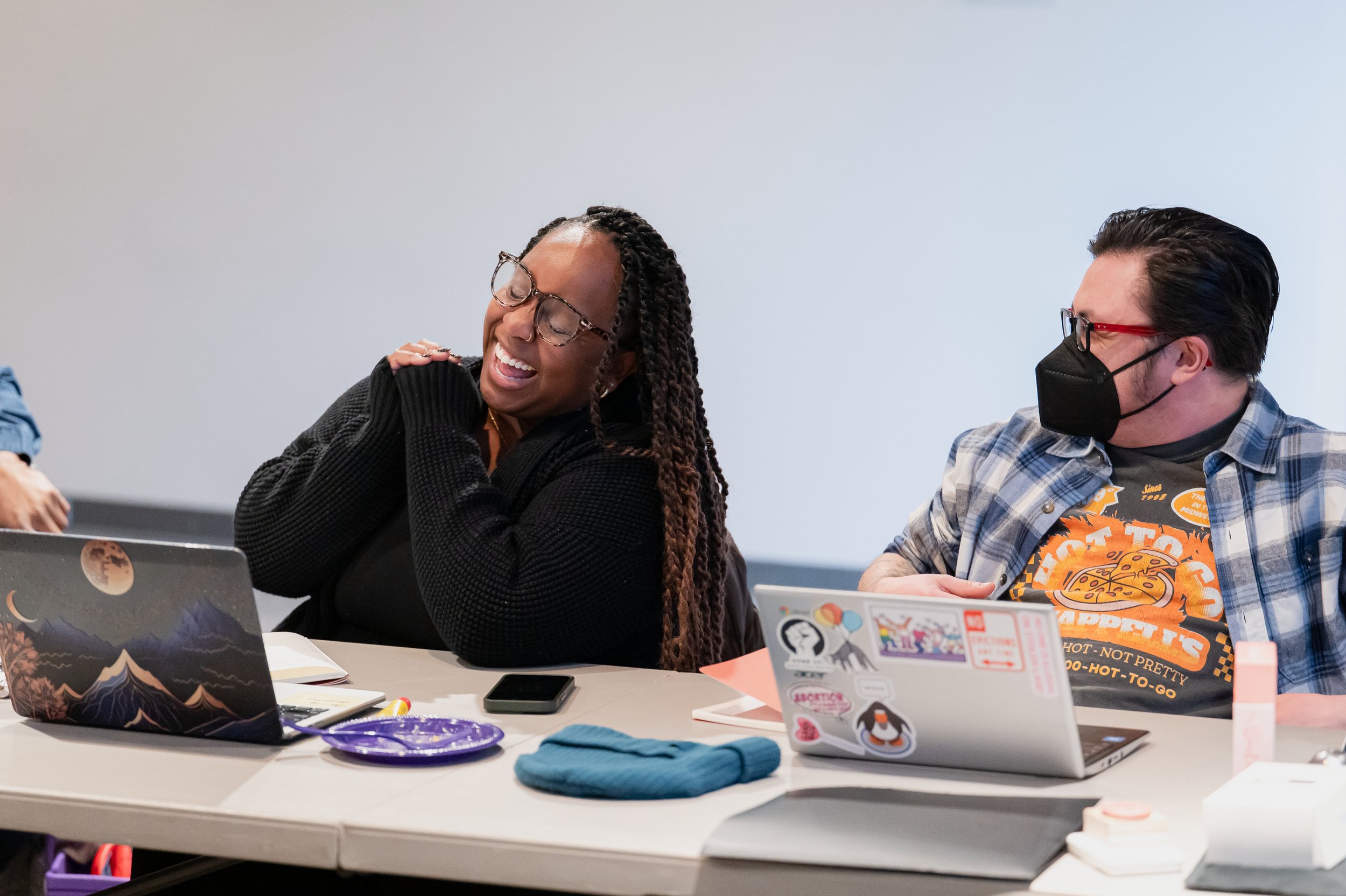 Mateo and Clyanna (of Lightbourn Doula Care) at a postpartum training (picture by the Green Photograph)