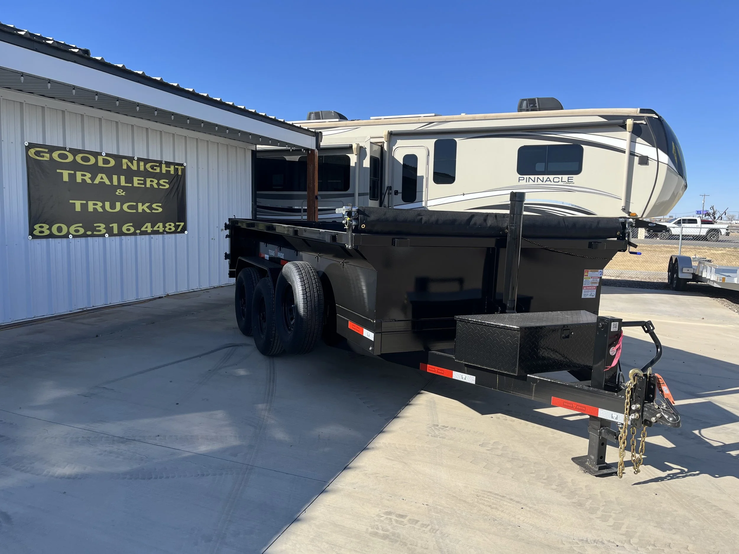 2026, TEXAS PRIDE, DUMP, 14FT X 83IN, 16K, 14 FT BUMPER PULL 2 FT WALL 16K GVW TARP RAMPS SPARE 14 PLY TIRES B083970 - $9,286.00