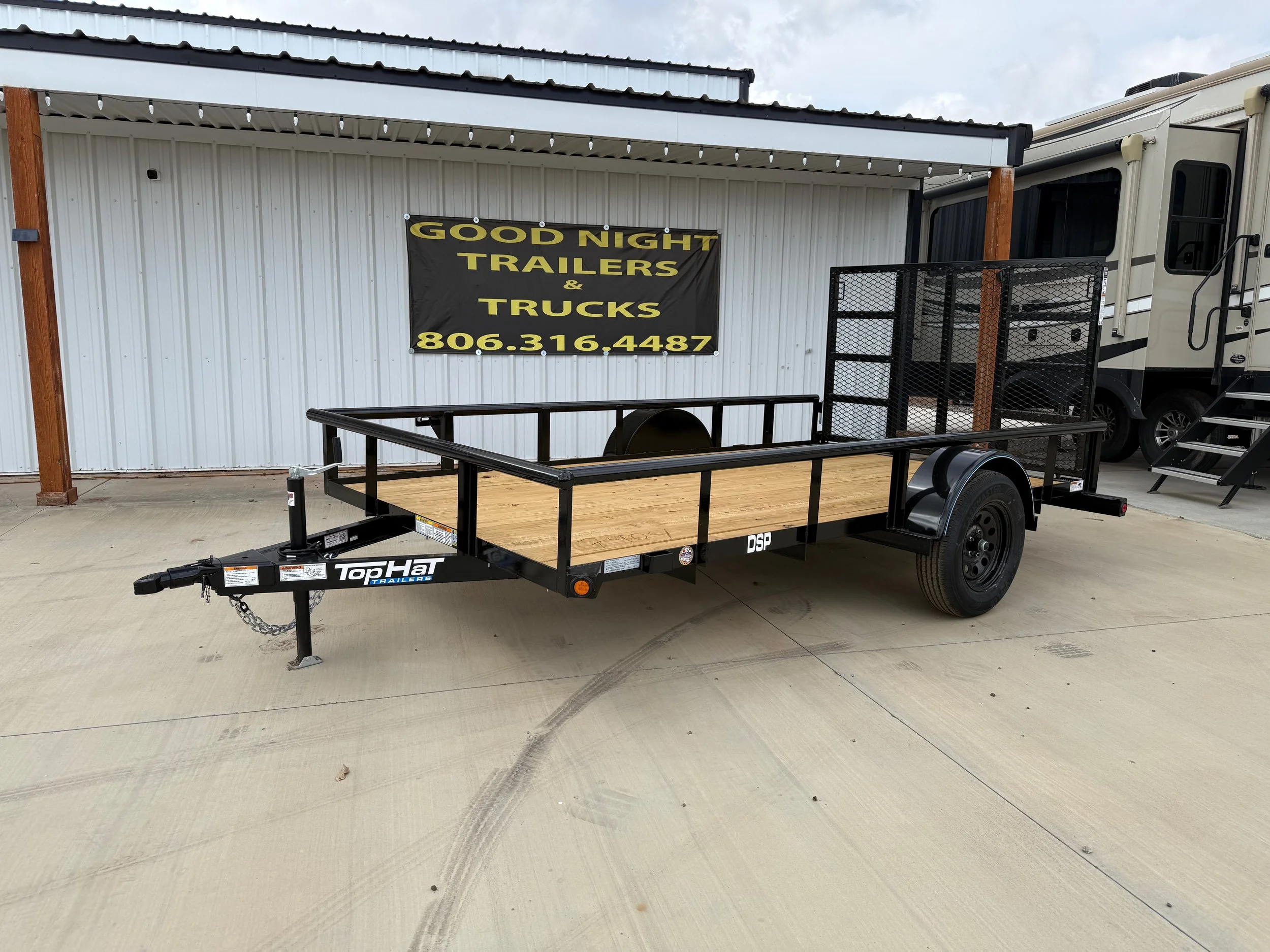 12FT X 77IN, 3.5K - 12 FT PIPE RAIL UTILITY WITH 4 FT REAR RAMP N257404 - $2,786.00