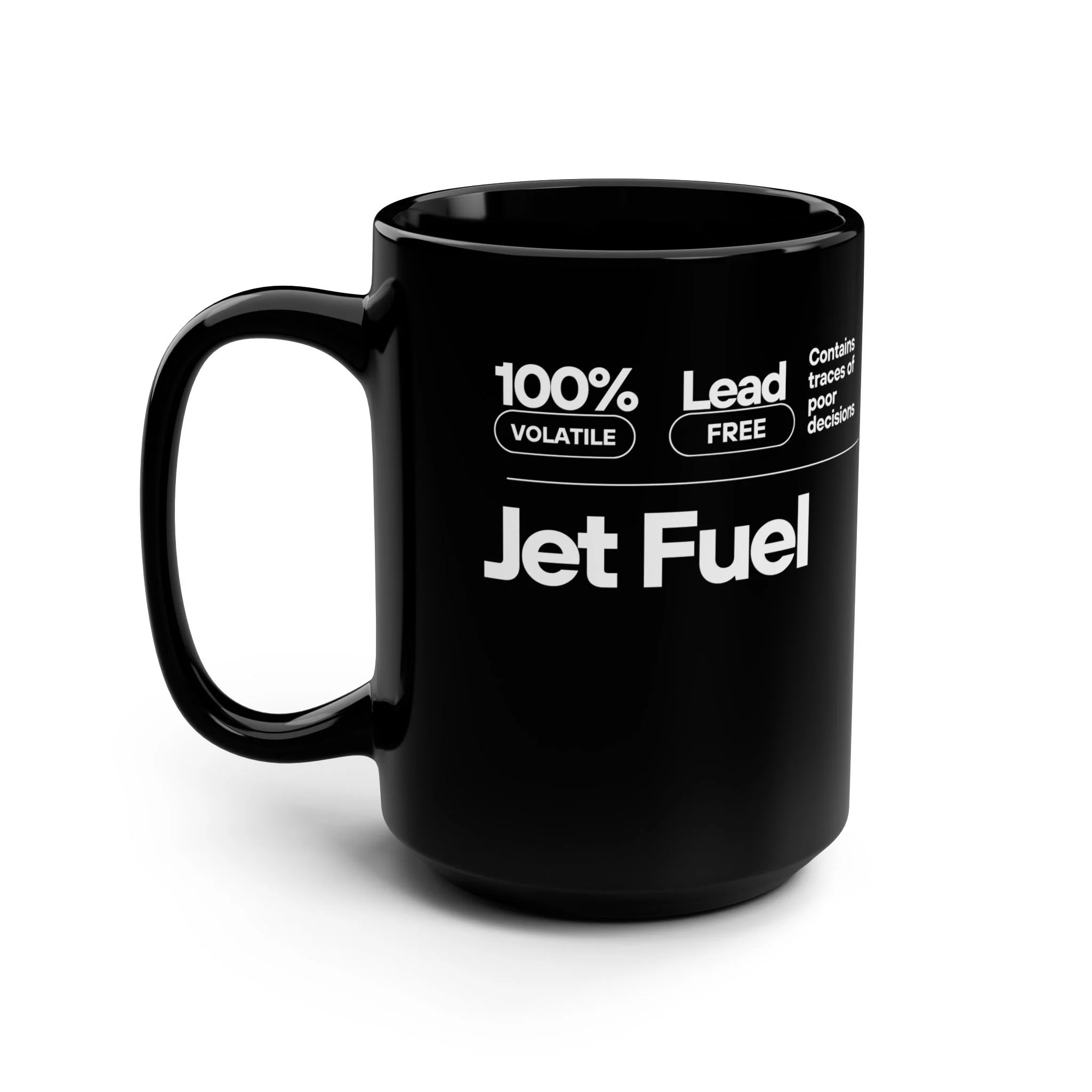 Jet Fuel Black Mug, 15oz