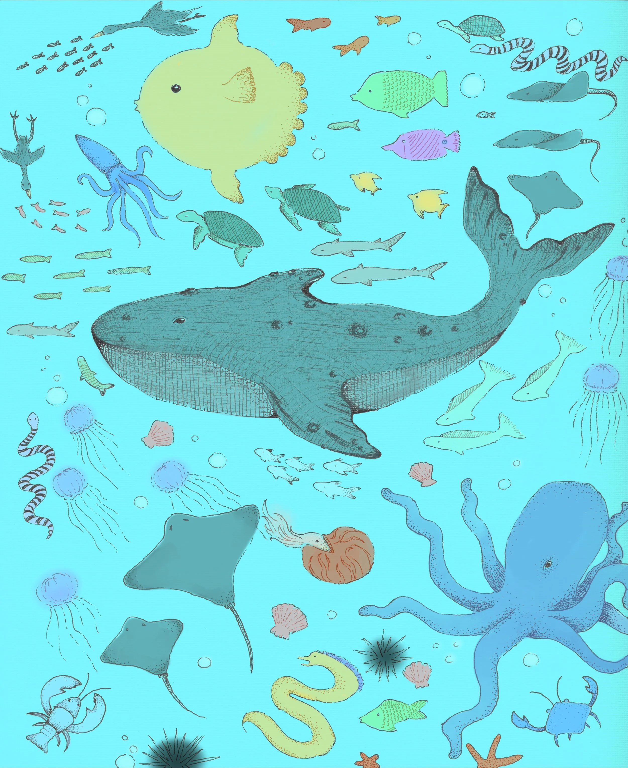 Ocean Friends (Print) 8x10"