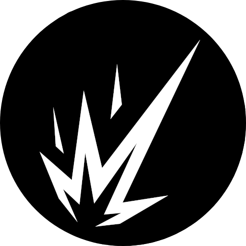 WWE logo with lightning bolt design in blue and purple on a black background.