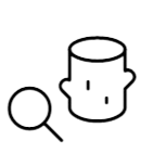 Magnifying glass hovering over a ceramic mug with a smiley face design