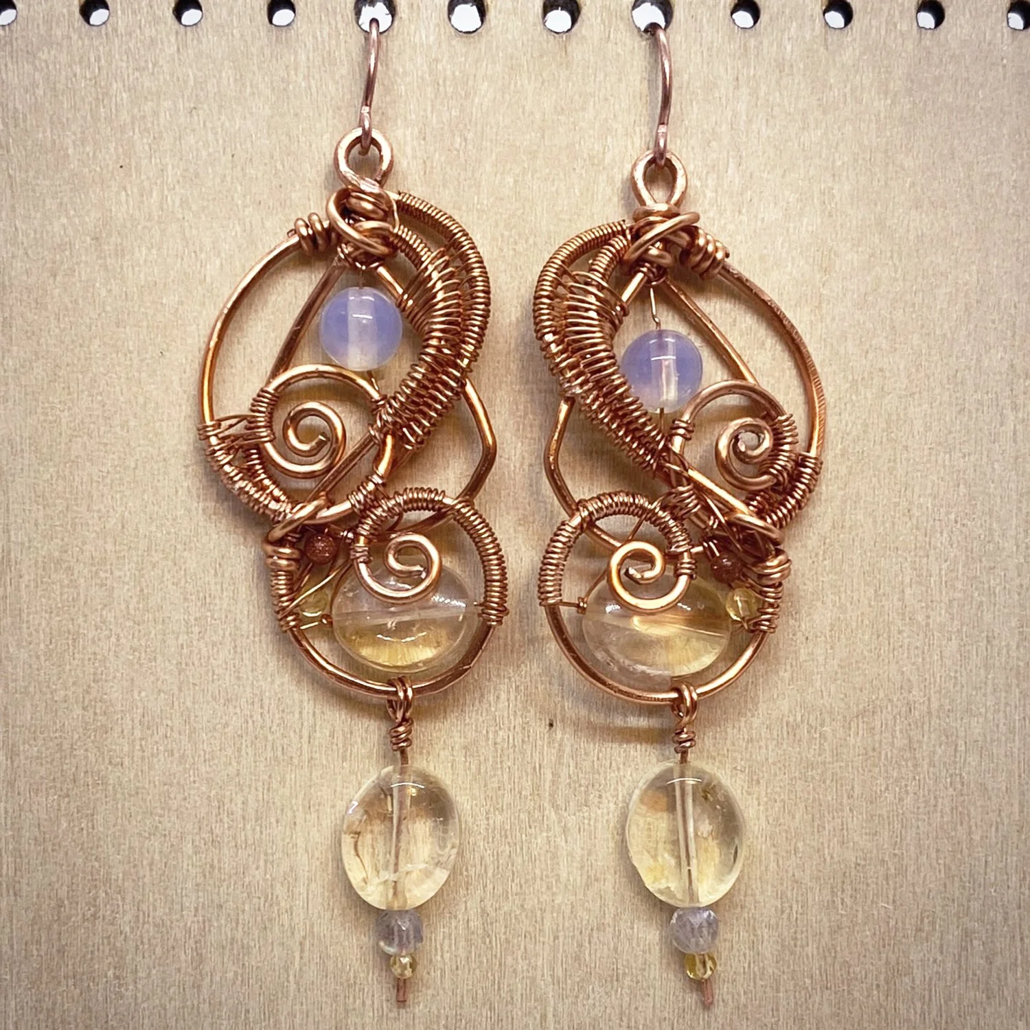 Opalite with Citrine Earrings