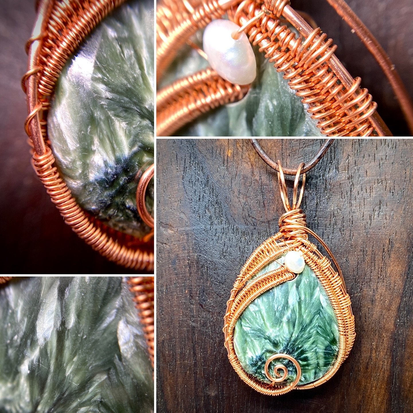 Seraphinite is a stunning crystal only found in Russia. Named after the Seraph angels for its beautiful winglike crystal structure, this stone was such a beauty to work with. 

#artsy #crafty #crafts #wirewrapping #crystals #magic #copper #jewelry #s