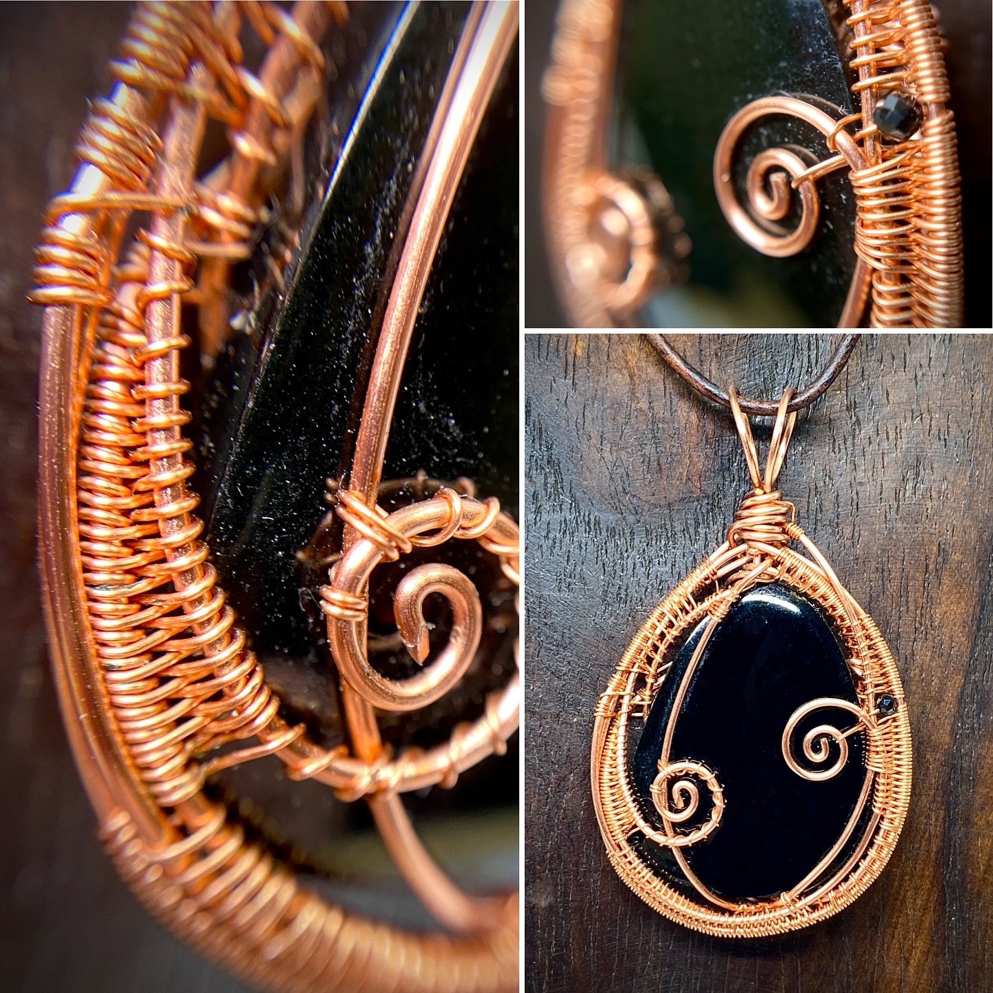 Monday morning&rsquo;s too close for comfort.

#blackjade #jade #copper #wirewrap #jewelry #handmade #crafts #art #mondays