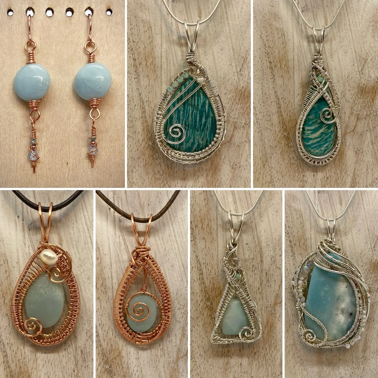 Stone spotlight! ✨

Even though these are all Amazonite, no two pieces will ever be the same, that&rsquo;s partly because I hand weave every piece but also because every single stone grows it&rsquo;s own unique color, texture, inclusions &amp; more. 