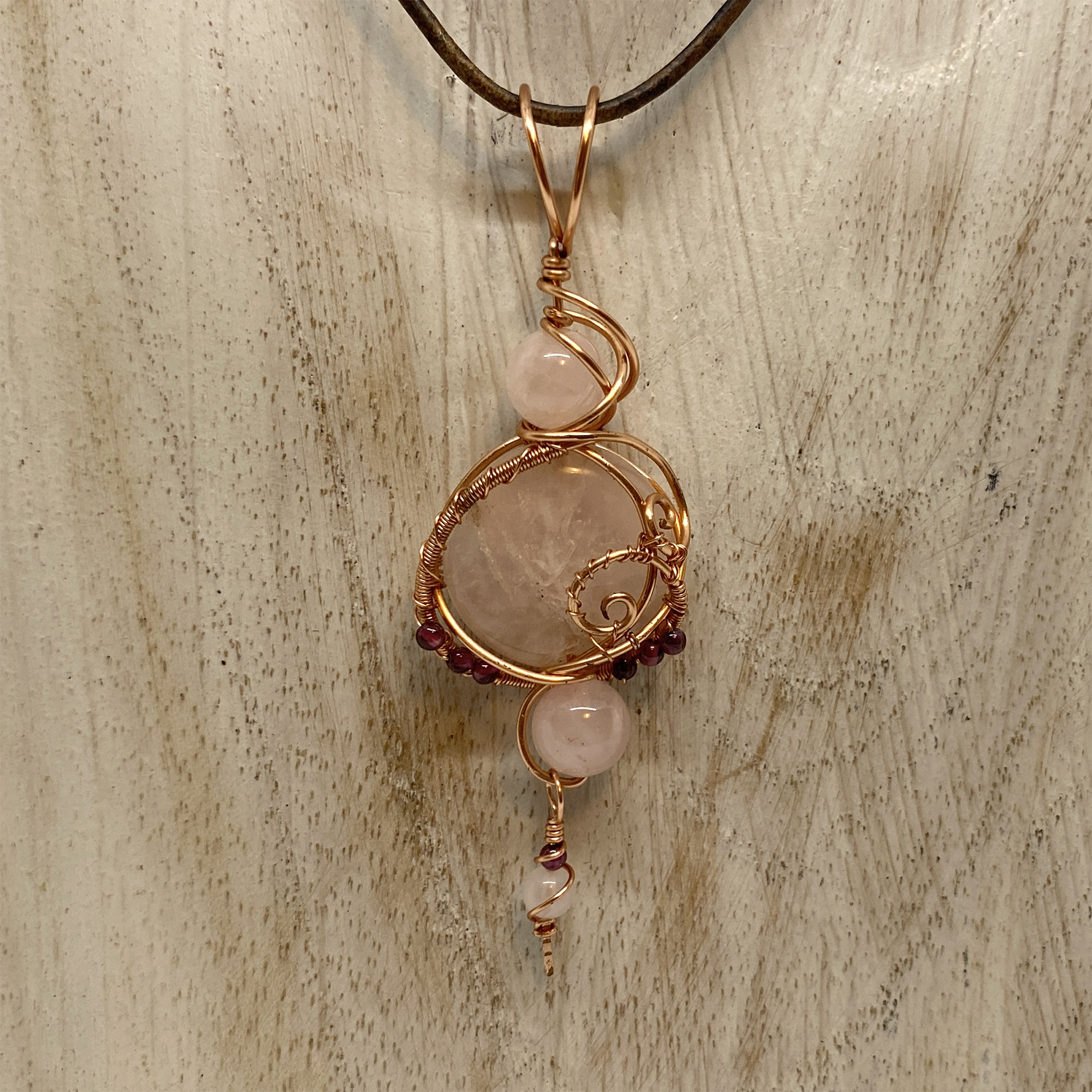 Rose Quartz with Garnet