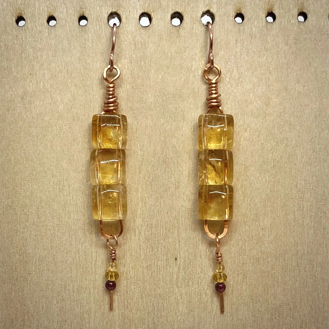 Citrine with Garnet Earrings
