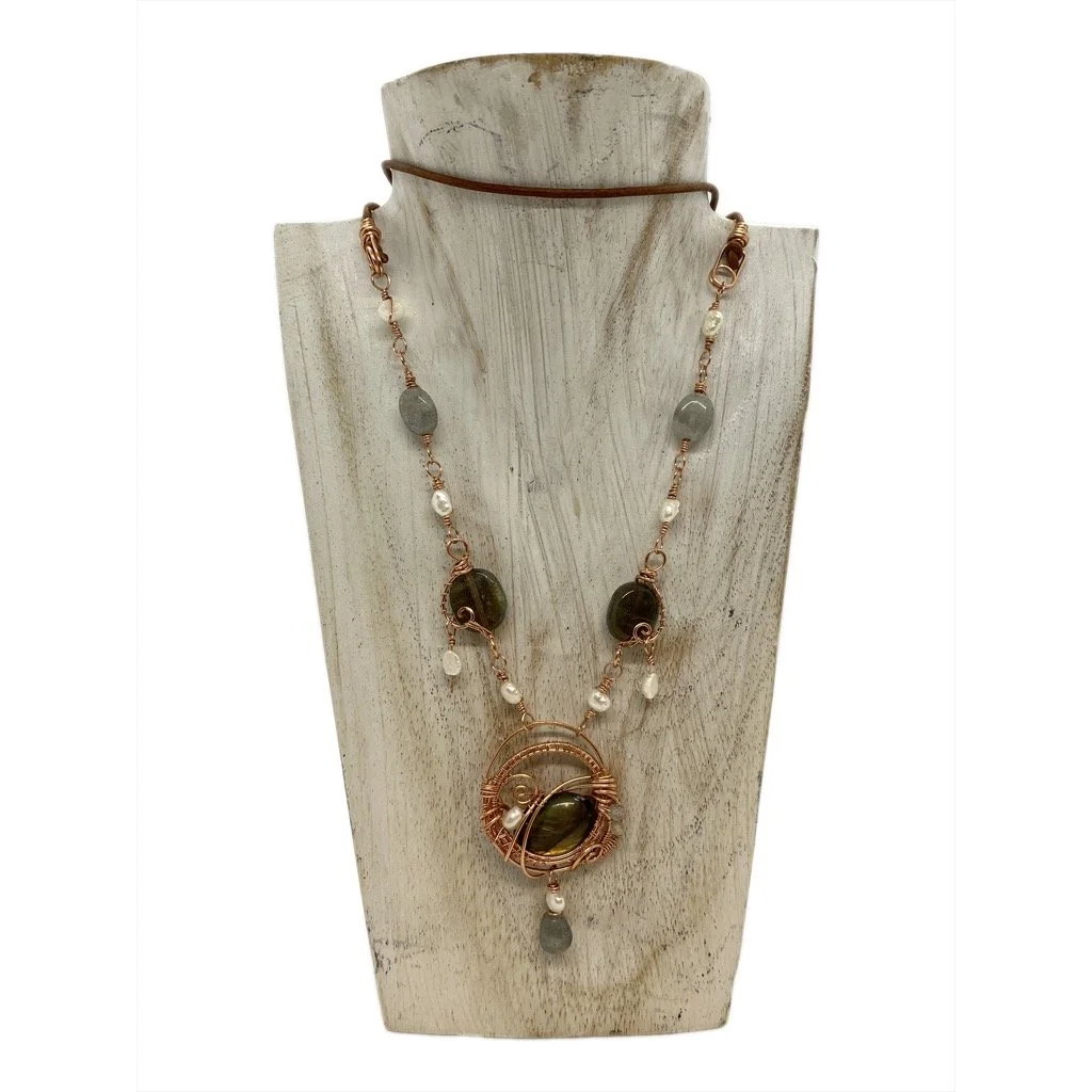 Labradorite with Fresh Water Pearls Necklace