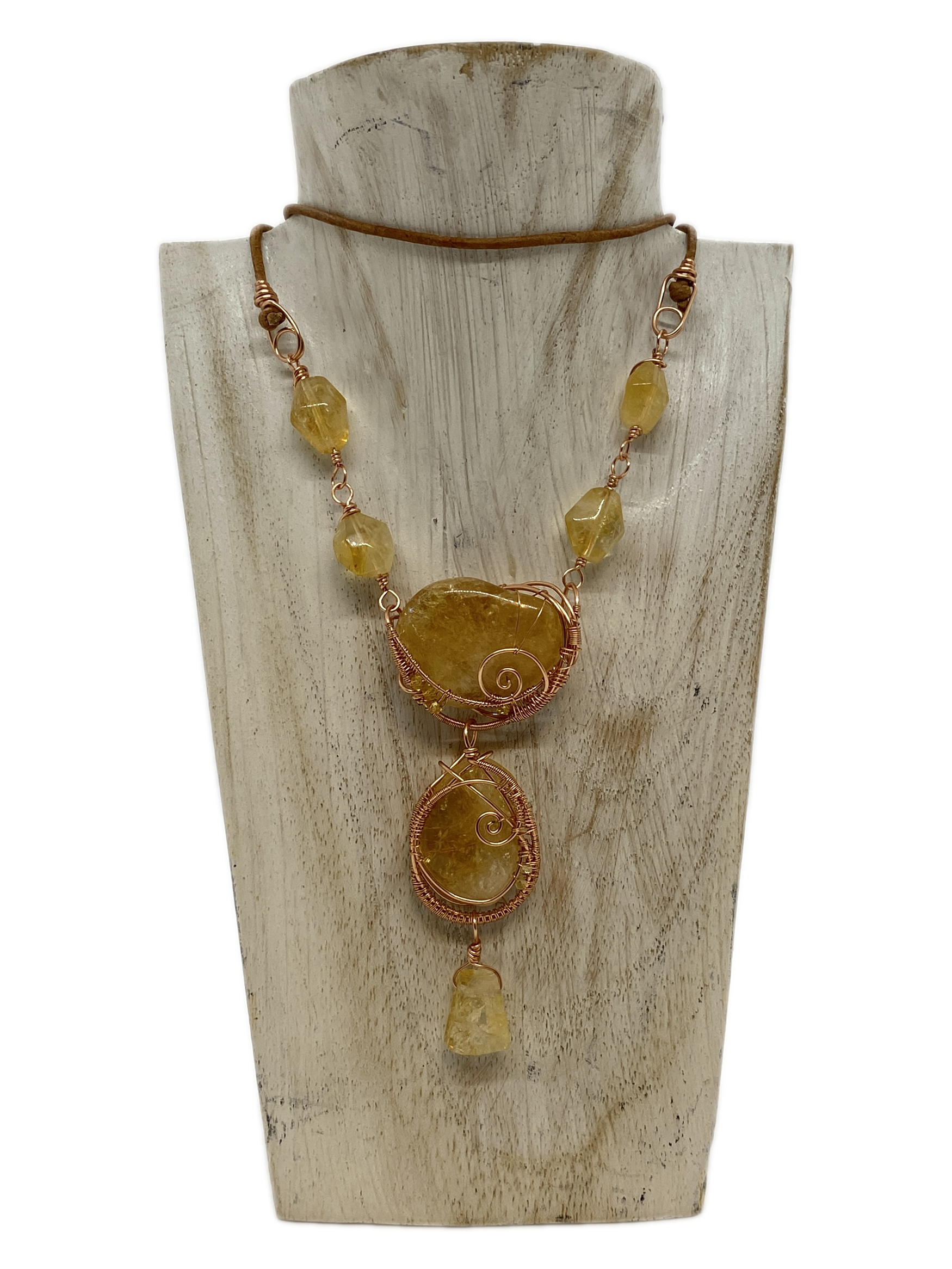 Citrine necklace in Copper