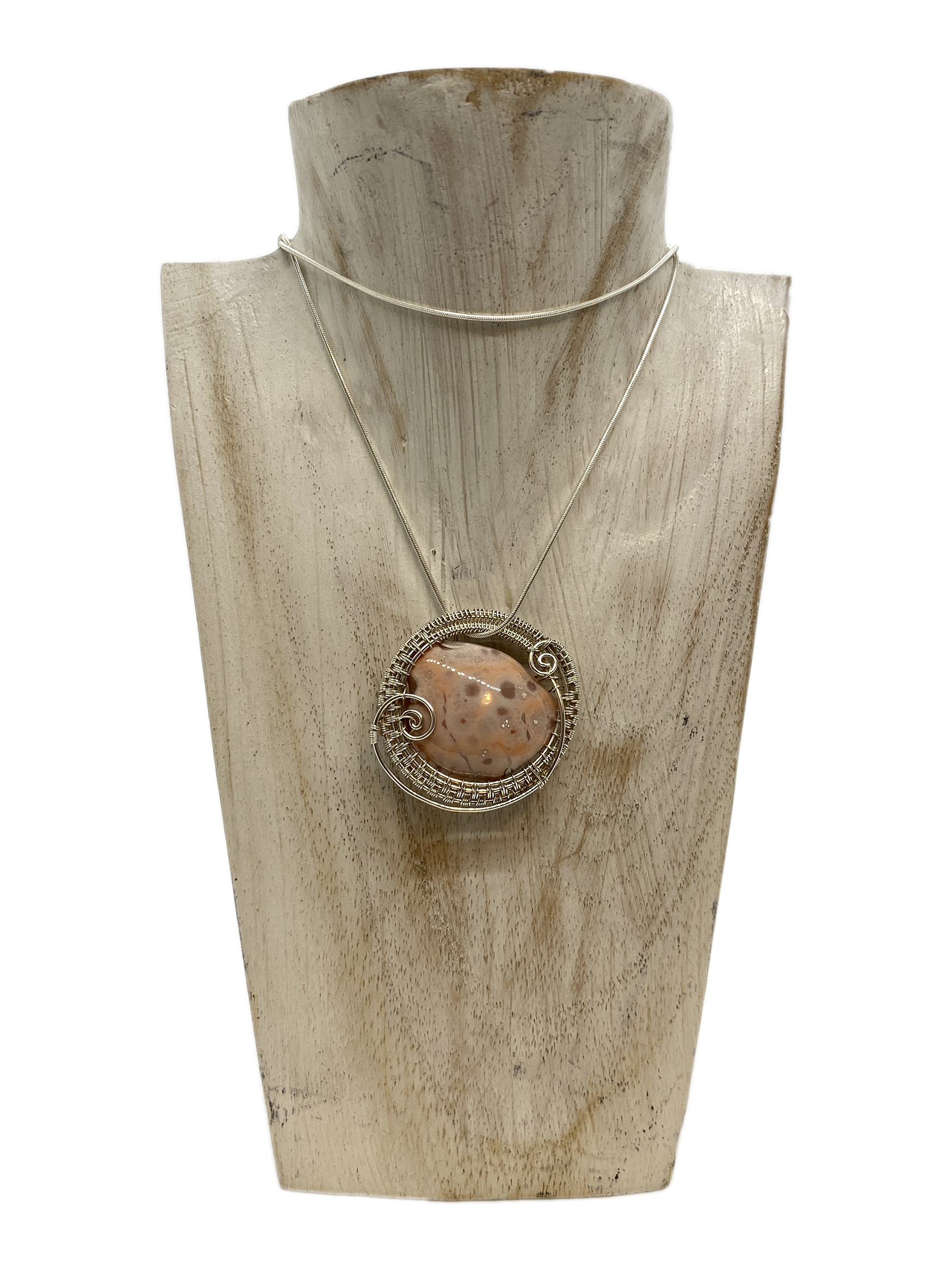 Pink Botswana Agate in Sterling