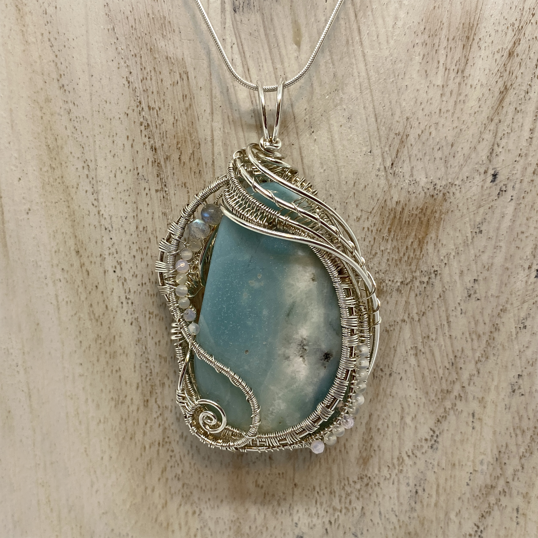 Amazonite with Opalite