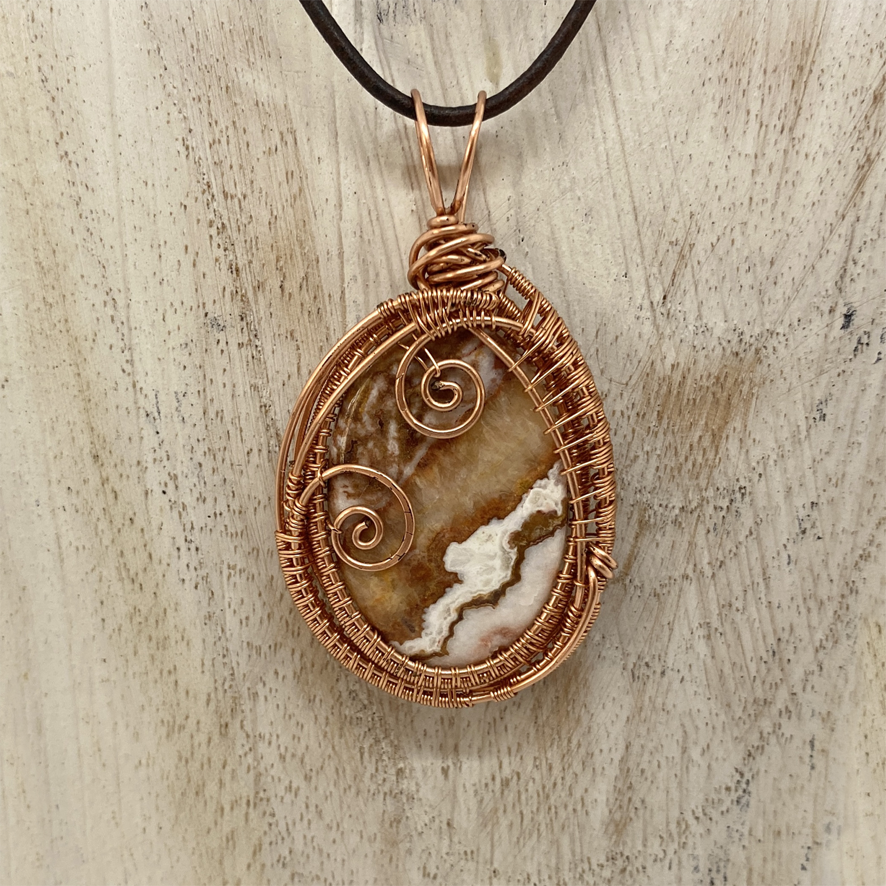Crazy Lace Agate in Copper