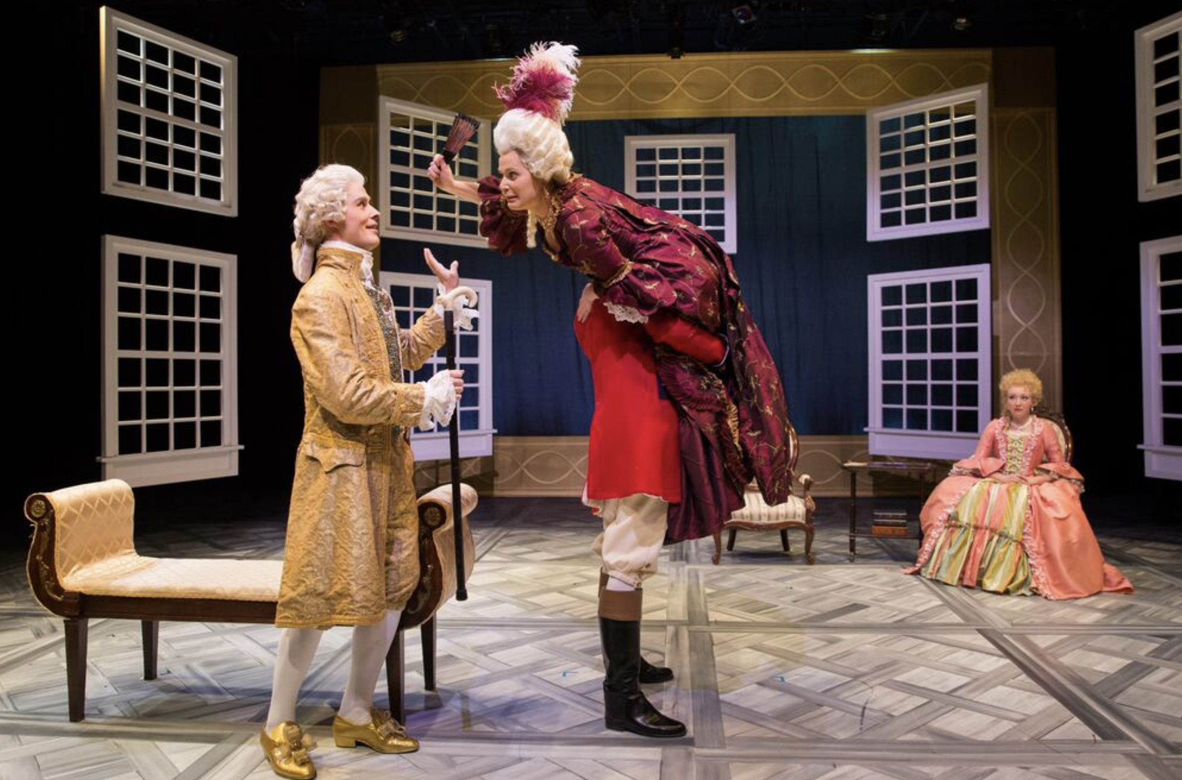 The Rivals - University of Utah 2018,
Director: Alexandra Harbold,
Scenic Designer: Thomas George,
Asst. Scenic Designer: Rachael Harned,
Lighting Designer: Gavin Yehle,
Photo Credits: Todd Collins