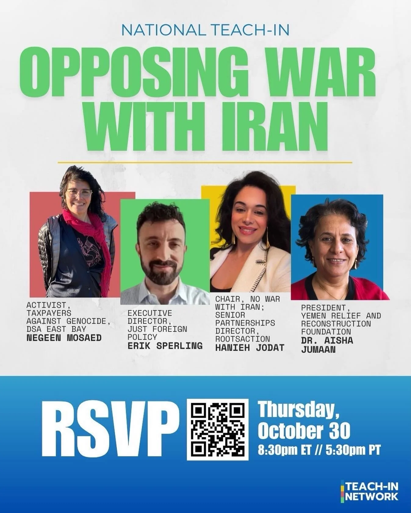 🆂🅰🆅🅴 🆃🅷🅴 🅳🅰🆃🅴
📆 10/30/2025 
⏰ 7:30pm Central/5:30pm Pacific 

Israel&rsquo;s aggression has expanded across the region &mdash; from Lebanon and Yemen to Qatar &mdash; culminating in an unprovoked 12-day war with Iran that killed thousands