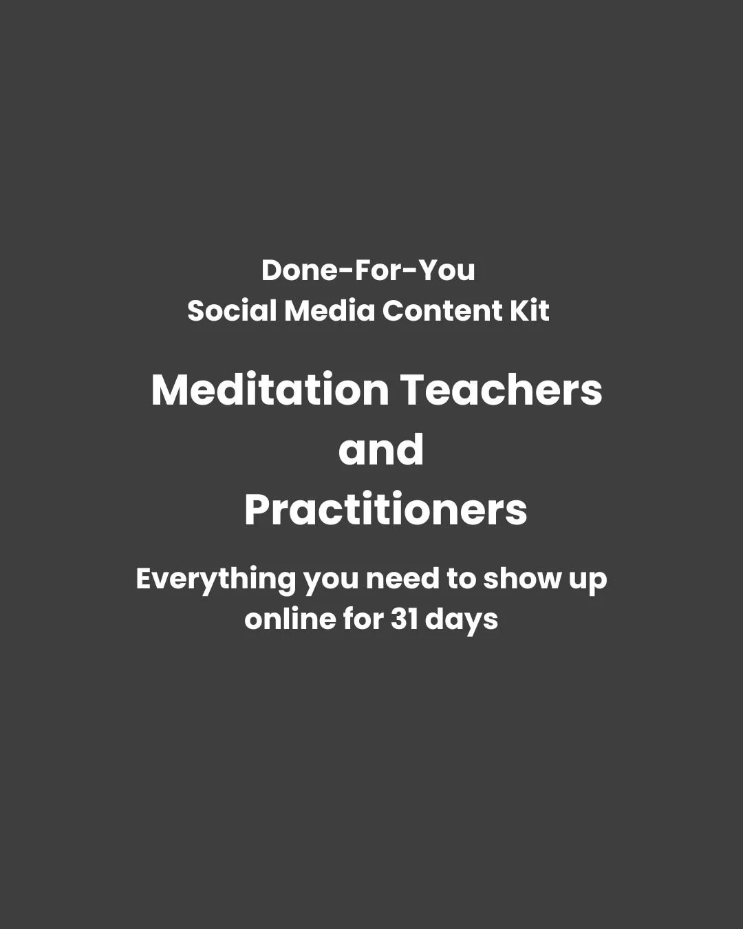 Meditation Teachers and Practitioners Social Media Content Kit