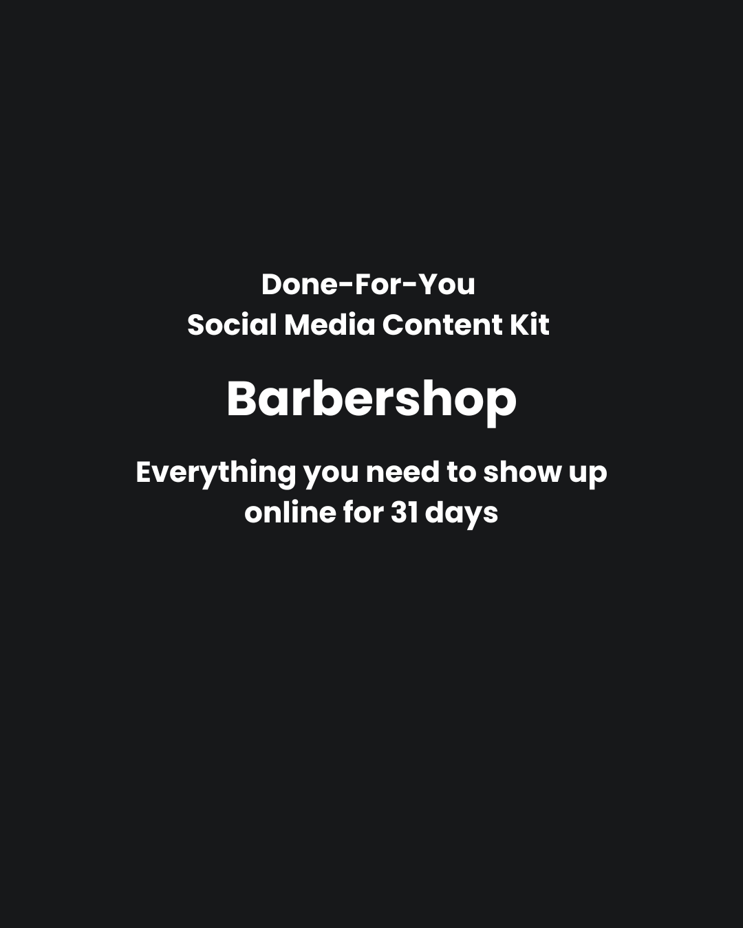 Barbershop Social Media Content Kit