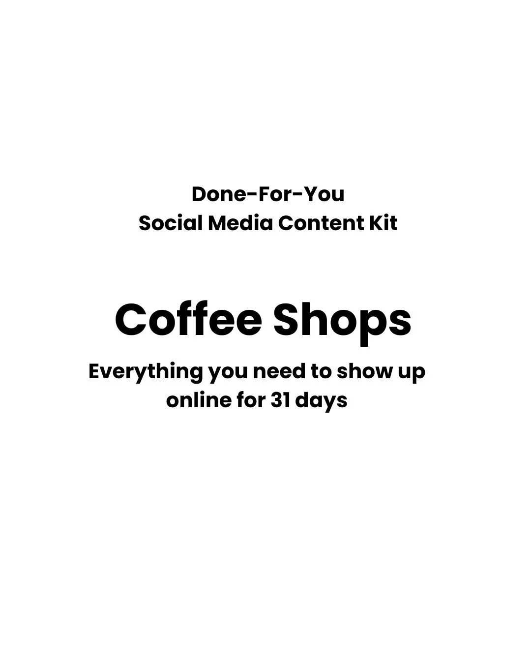 Coffee Shop Social Media Content Kit