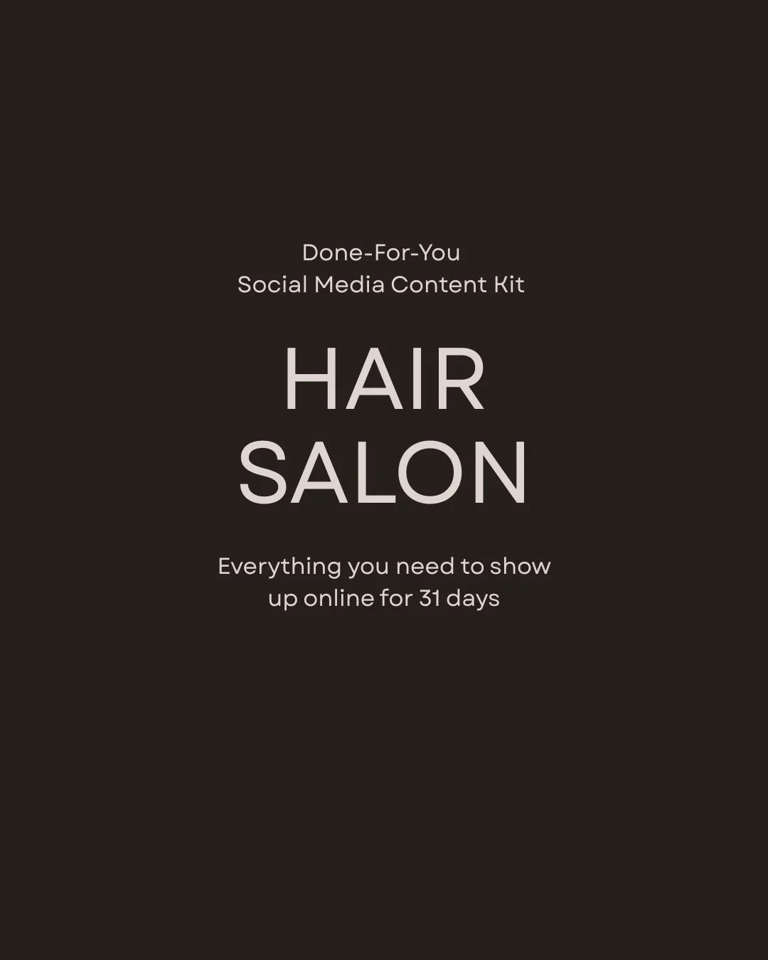 Hair Salon Social Media Content Kit