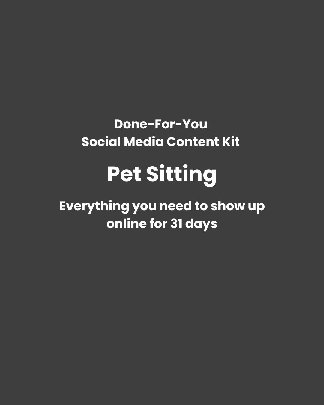 Pet Sitting Businesses Social Media Content Kit