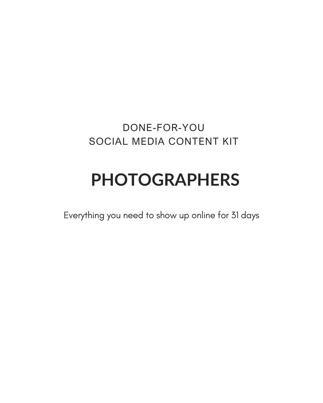 Photographers Social Media Content Kit