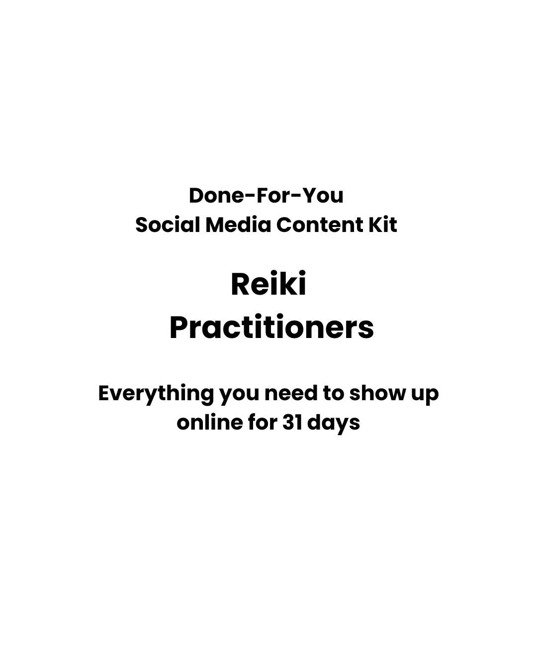Reiki Practitioners Social Media Content Kit