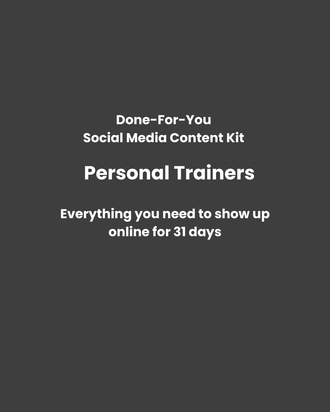 Personal Trainers Social Media Content Kit