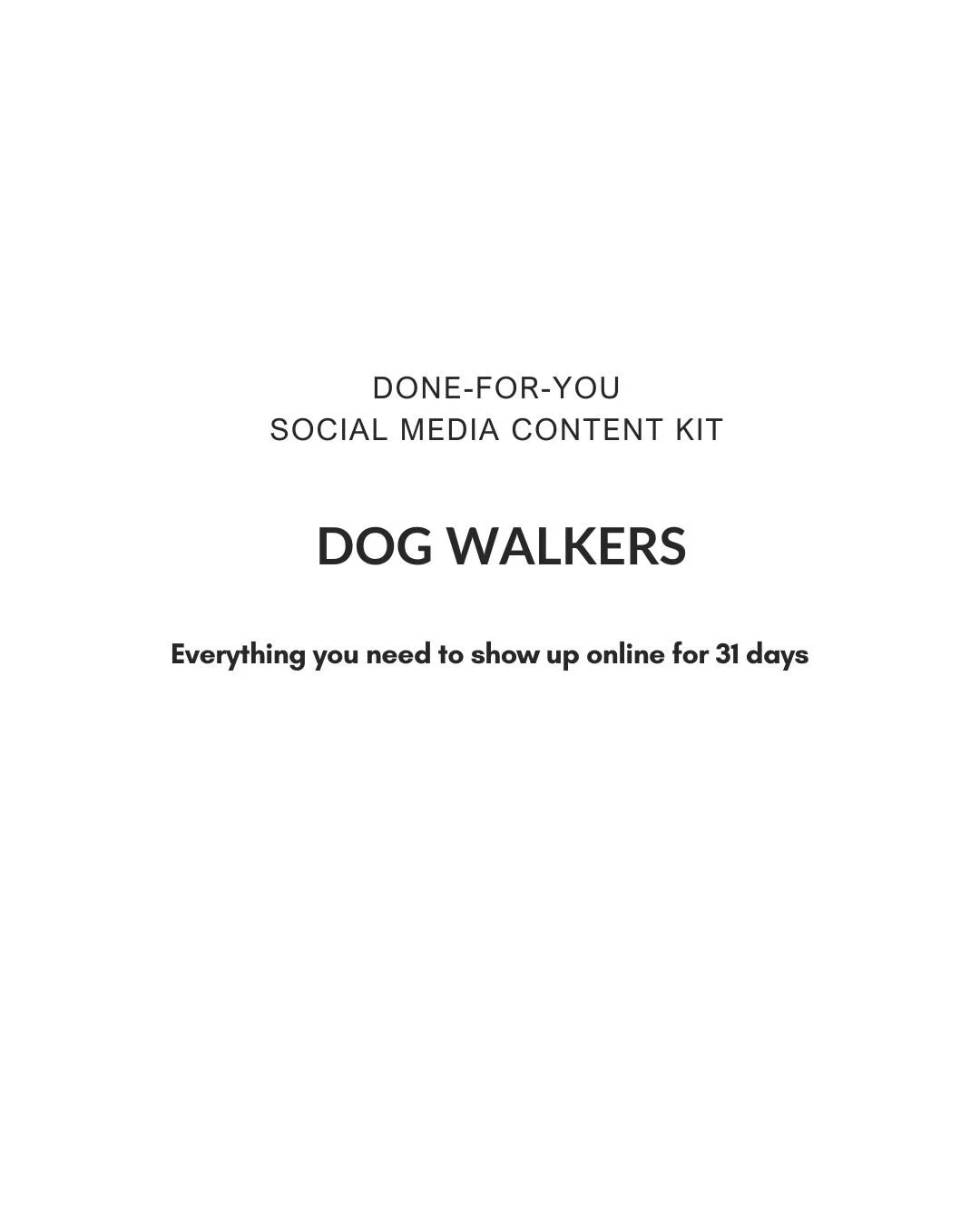 Dog Walkers Social Media Content Kit