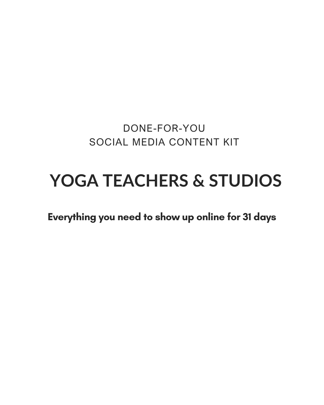 Yoga Teachers and Studios Social Media Content Kit