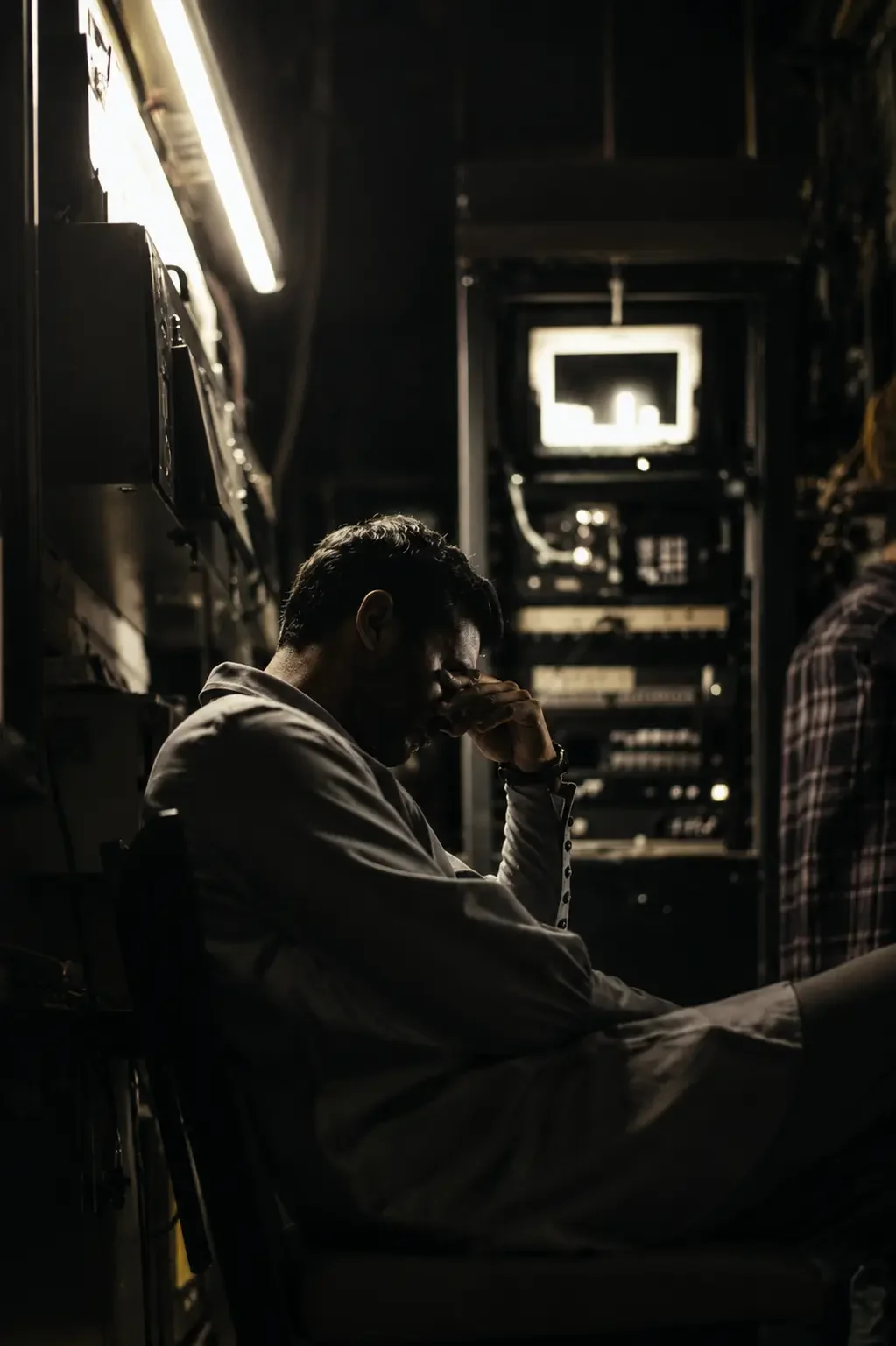 A man feeling  the emotional exhaustion many men experience from balancing work, finances and family responsibilities.