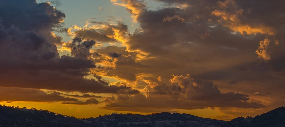 A dramatic sunset across open country
