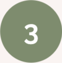 Green circle with the number 3 in white