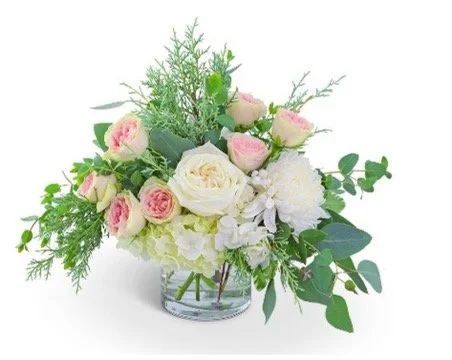 Soft Blush & White Rose Arrangement