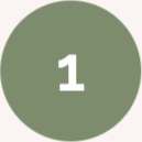 A circular icon with a olive-green background and the number one in white in the center.