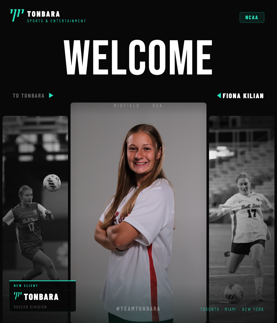 Tonbara Sports &amp; Entertainment Signs NCAA Midfielder Fiona Kilian