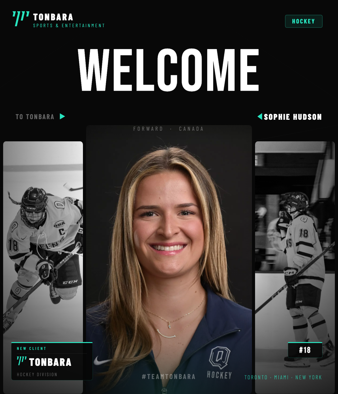 Tonbara Sports &amp; Entertainment Signs U SPORTS First Team All-Canadian Sophie Hudson