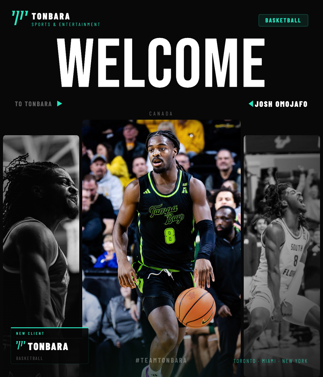 Tonbara Sports Signs South Florida Guard Josh Omojafo