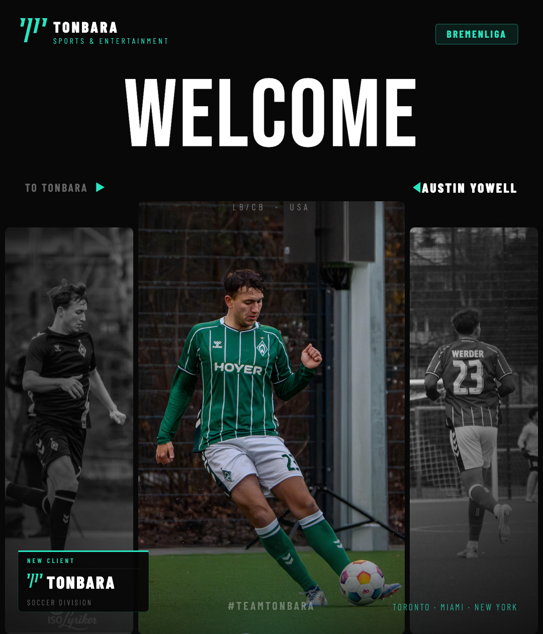Tonbara Sports Signs American Defender Austin Yowell