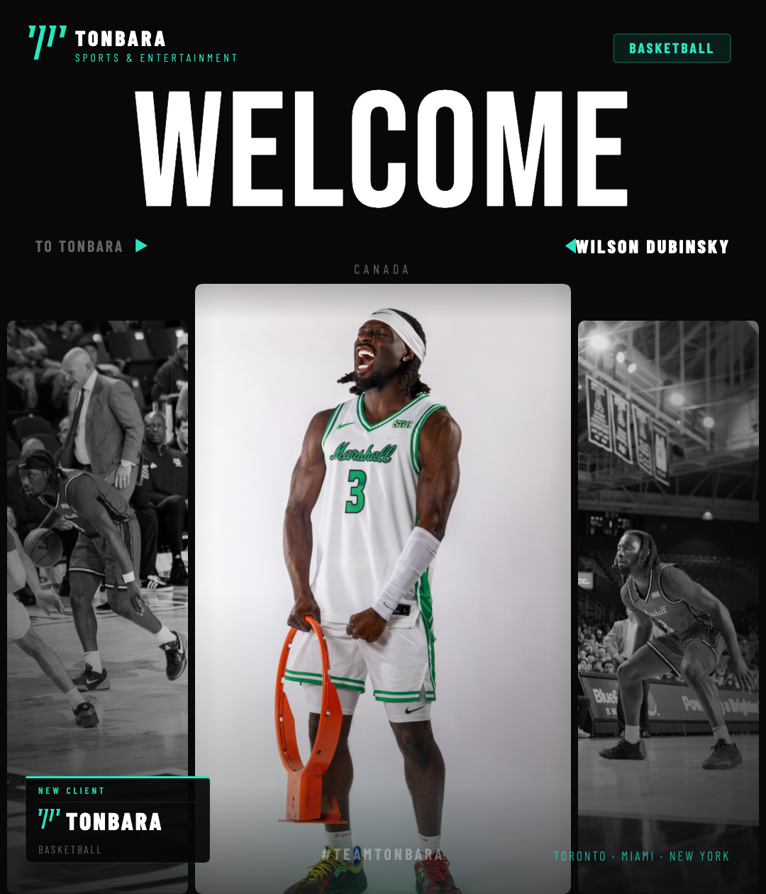 Tonbara Sports Signs Marshall Guard Wilson Dubinsky