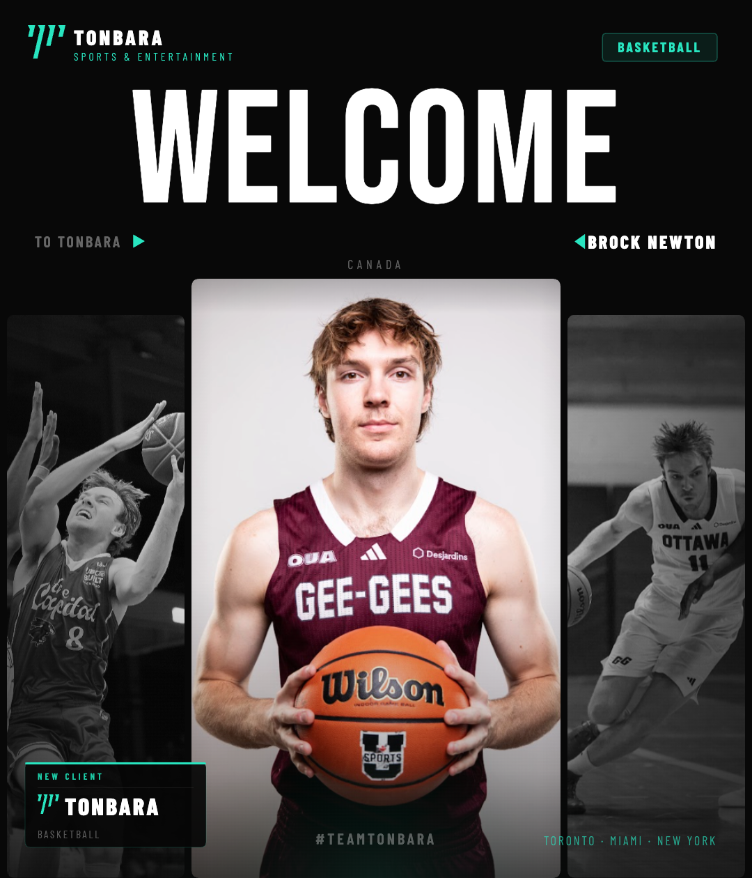 Tonbara Sports Signs Ottawa Gee-Gees Forward Brock Newton